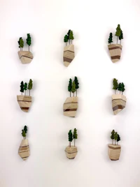 Nature sculpture by Ryan Weiss of Loamworks | Your Very Own Private Island made of wood, twig, fiber, magnet